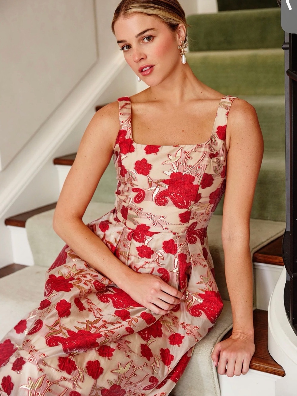 Abbey Glass Victoria Red Moonlight Organza Dress